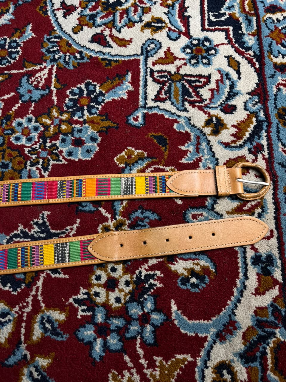 Guatemalan Woven Fabric Leather Belt