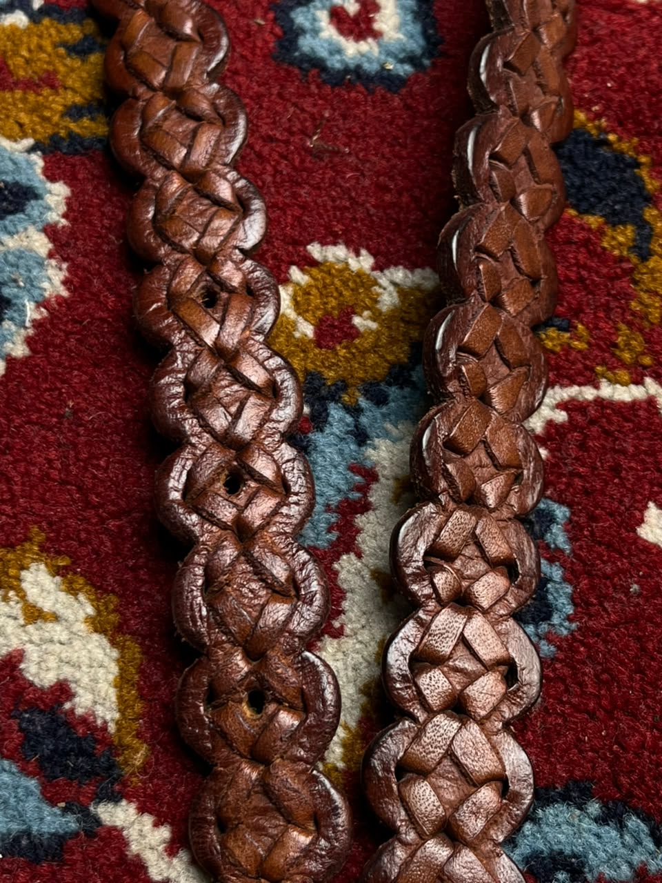 Boho Woven Leather Brown Belt
