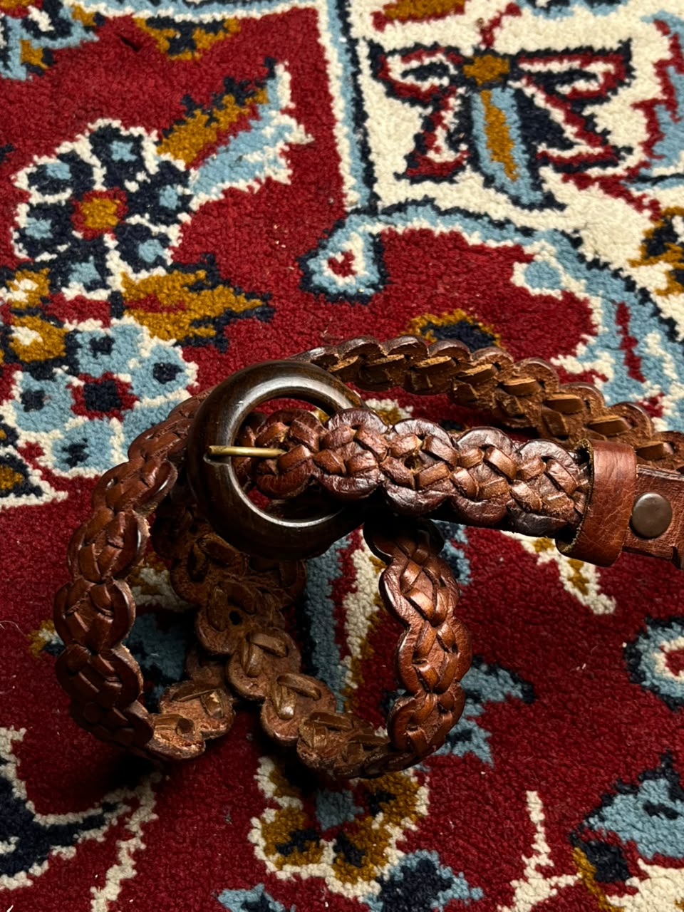 Boho Woven Leather Brown Belt