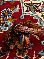 Boho Woven Leather Brown Belt