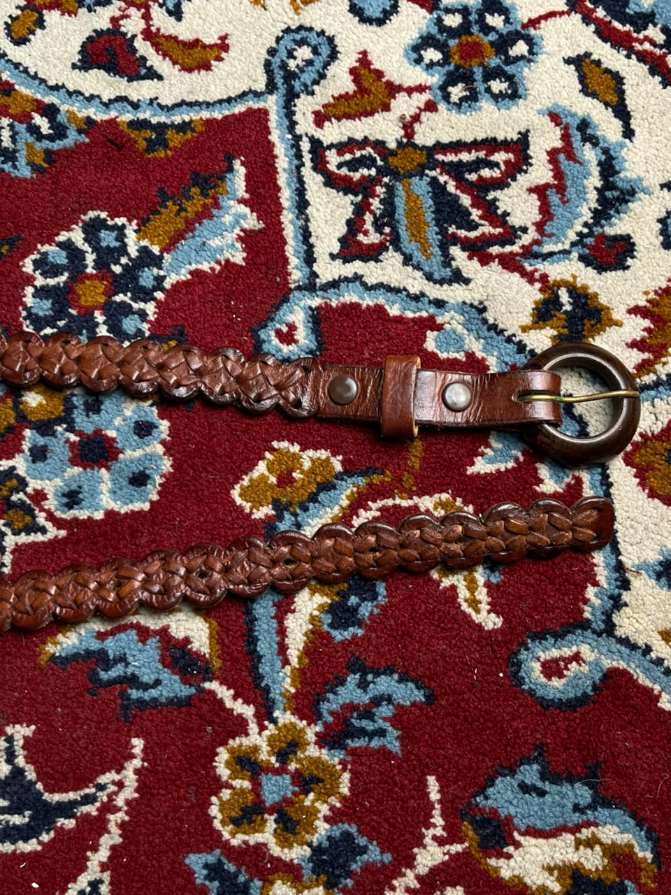 Boho Woven Leather Brown Belt