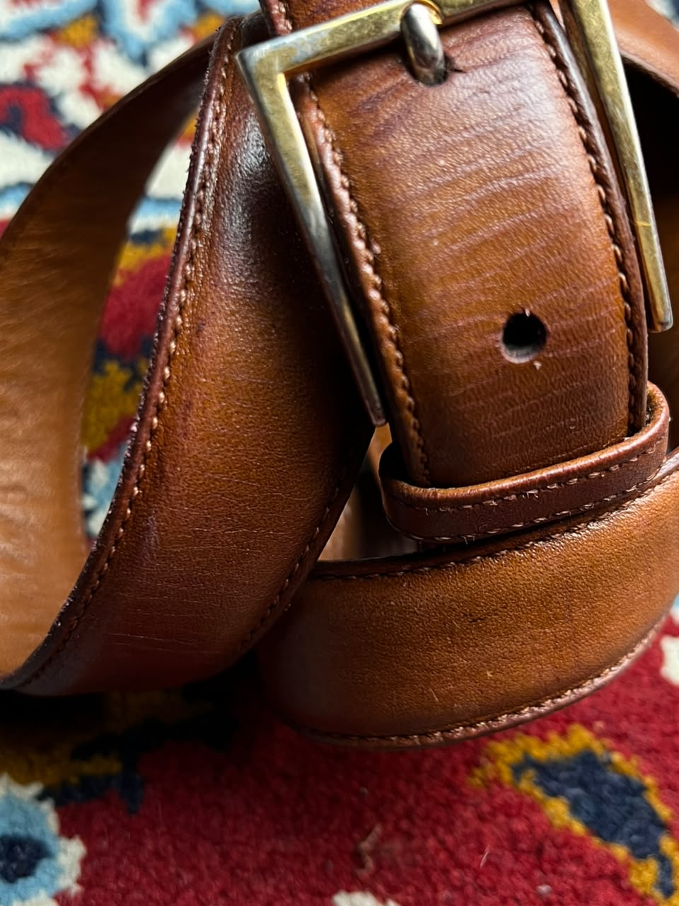 Henry Grethel Mens Brown Leather Belt