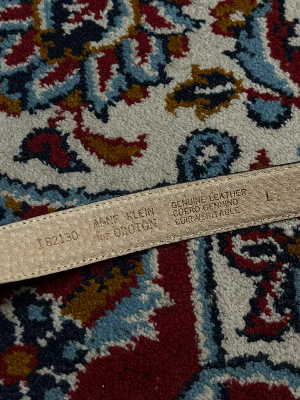 Anne Klein for Oroton Black Patent Leather Western Belt Silver Engraved Buckle