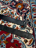 Honest Black Leather Belt Double O-Ring Buckle