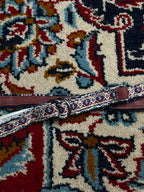 Boho Geometric Woven Fabric Belt Double O Ring Buckle