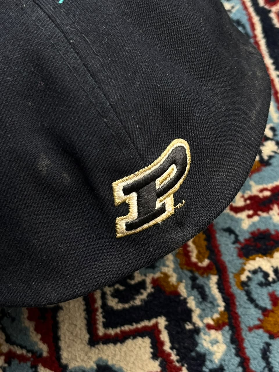 Zephyr Purdue Boilermakers Purdue Pete Logo Fitted Mens Black Cap