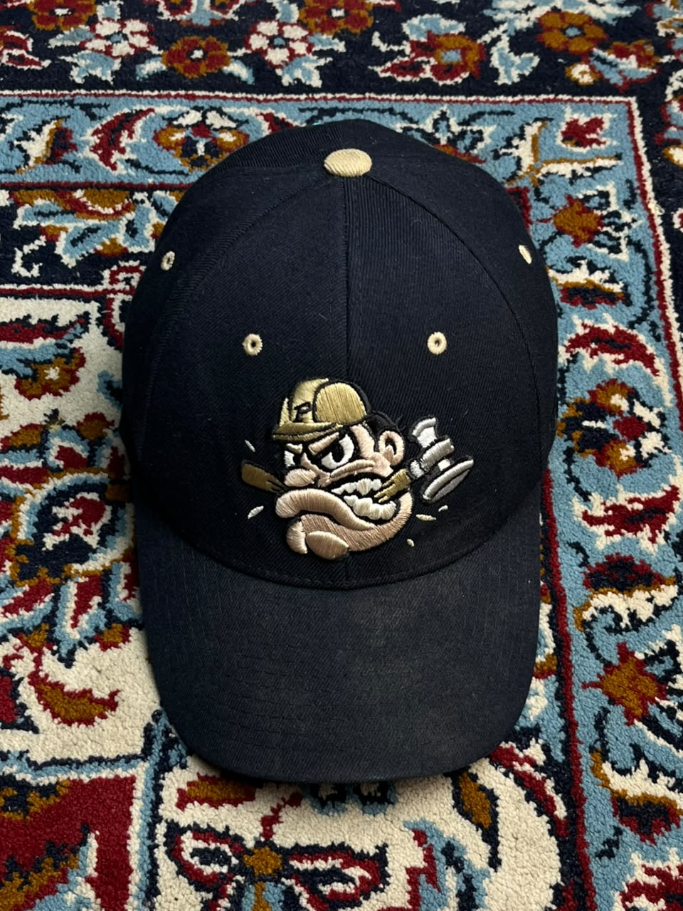 Zephyr Purdue Boilermakers Purdue Pete Logo Fitted Mens Black Cap