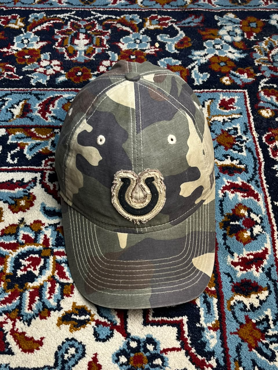 Reebok NFL Indianapolis Colts Camo Mens Distressed Patch Strapback Cap