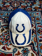 NFL Indianapolis Colts Mens White Blue Horseshoe Embroidered Cap