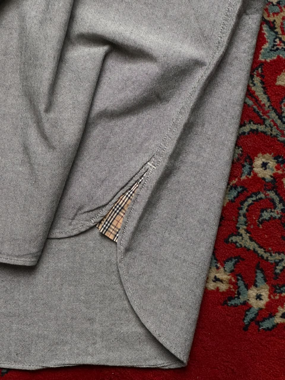 Burberry Grey Henley Collared Shirt - M
