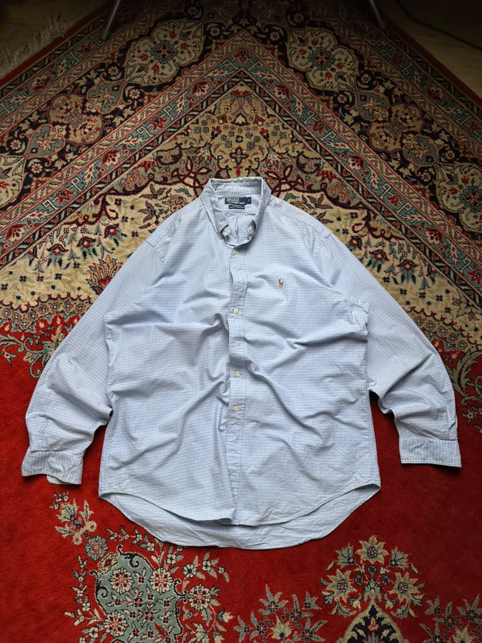 Polo Ralph Lauren Yarmouth Blue Micro Check Button Down Shirt - XL