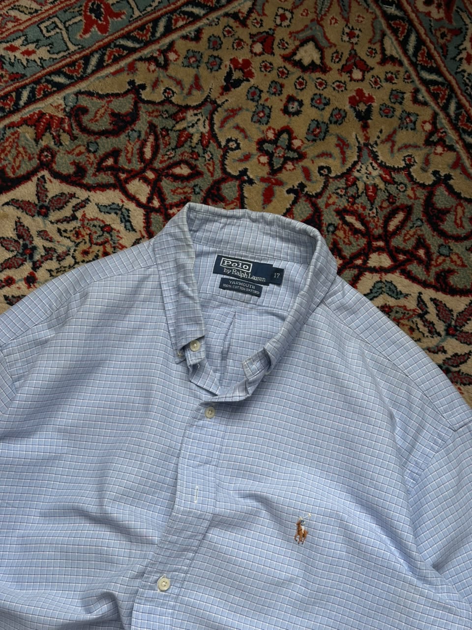 Polo Ralph Lauren Yarmouth Blue Micro Check Button Down Shirt - XL