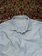 Christian Dior Light Blue Textured Pure Cotton Button Down Shirt - XL