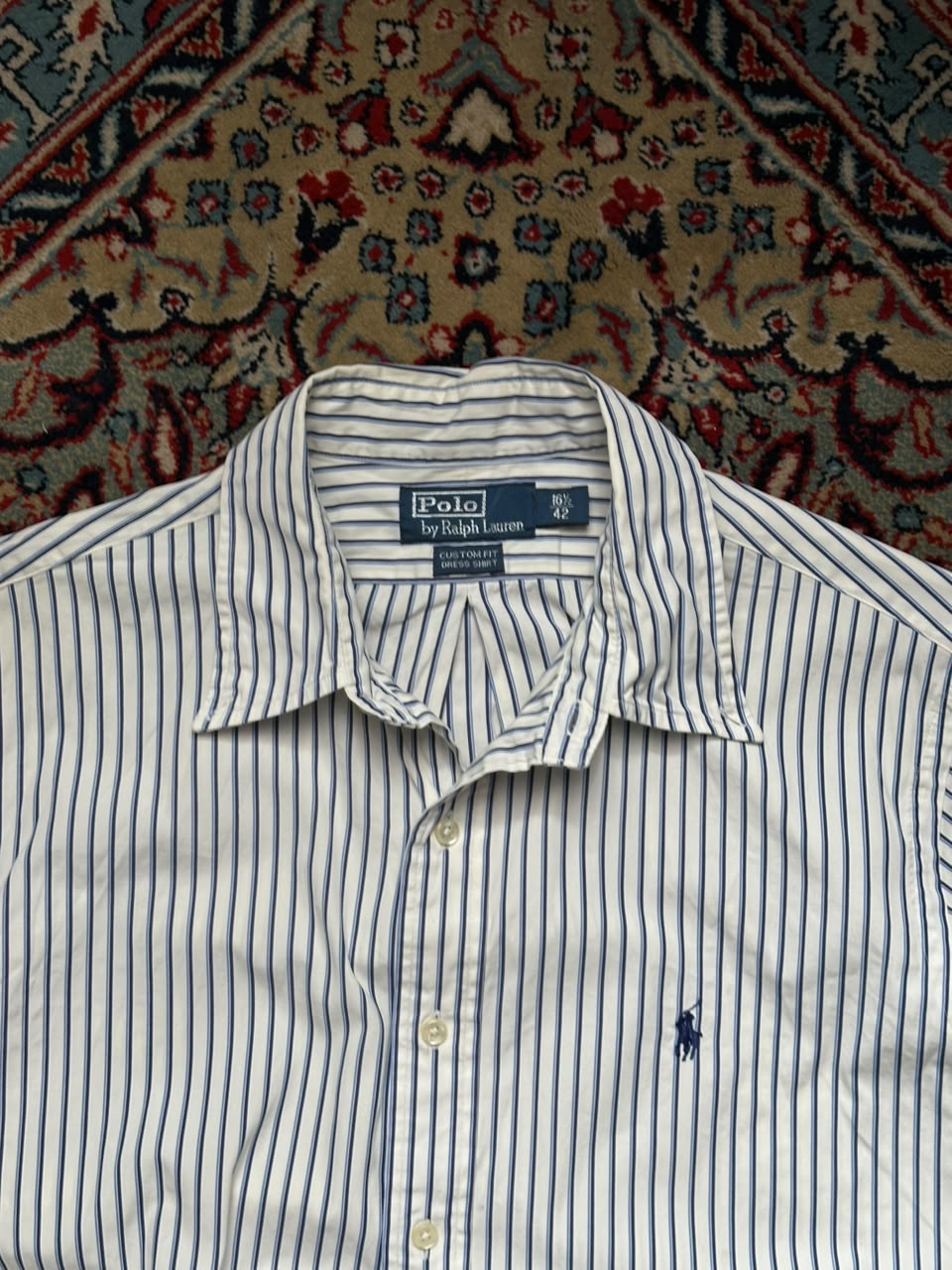 Polo Ralph Lauren Custom Fit Stripe Button Down Dress Shirt - L