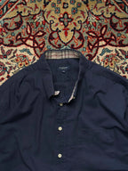 Burberry London Navy Blue Button Down Shirt - L