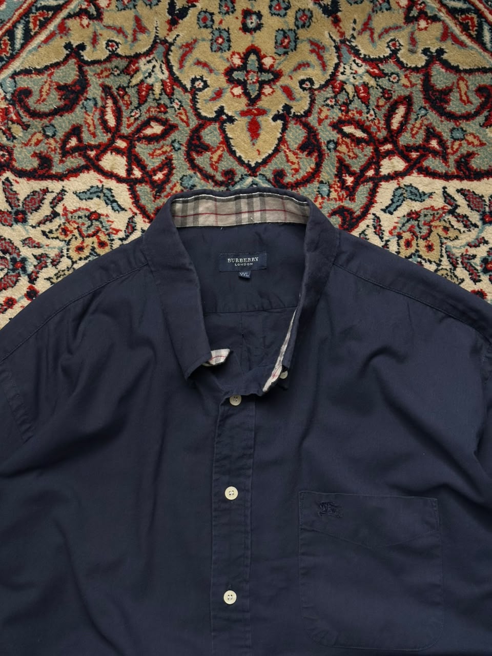 Burberry London Navy Blue Button Down Shirt - L