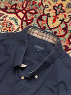 Burberry London Navy Blue Button Down Shirt - L