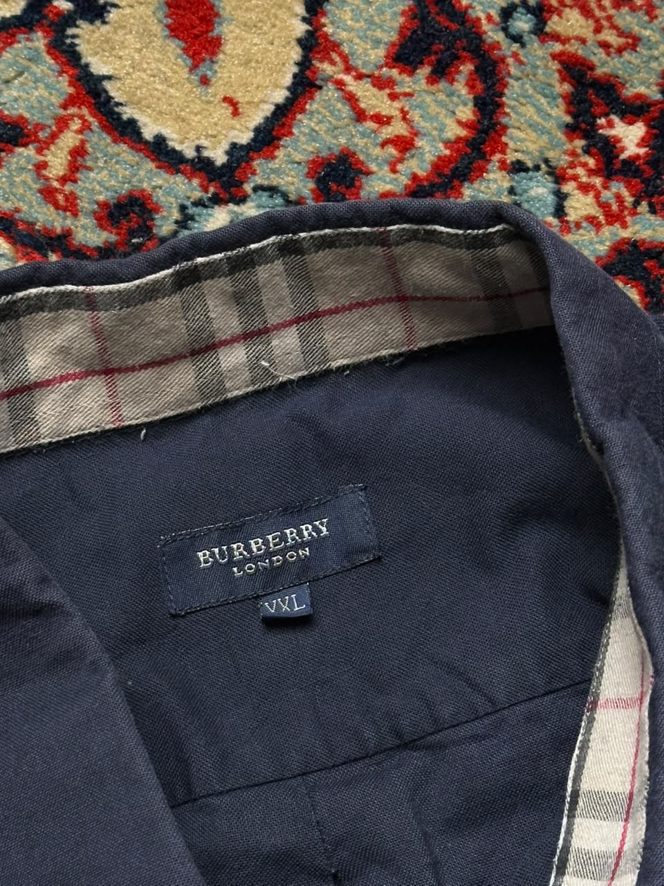 Burberry London Navy Blue Button Down Shirt - L