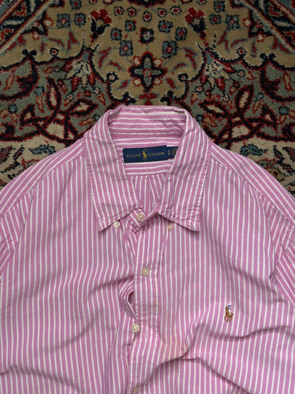 Polo Ralph Lauren Pink Stripe Button Down Shirt - XL