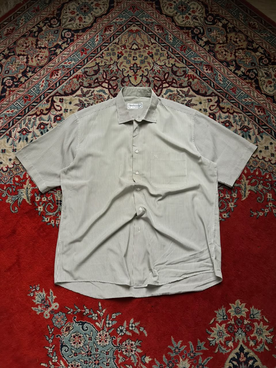 Burberrys London Green Striped Button Down Shirt - XL