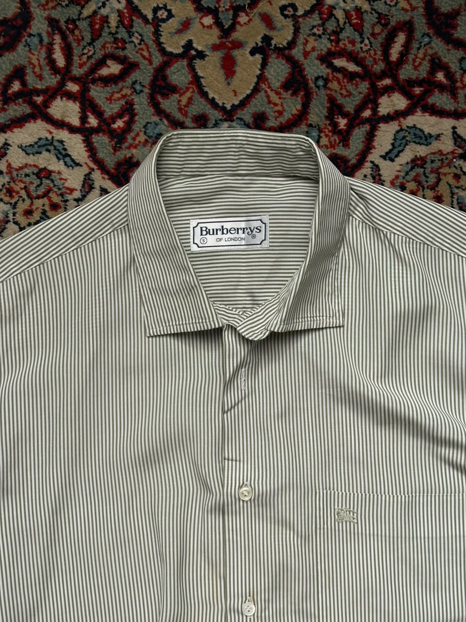 Burberrys London Green Striped Button Down Shirt - XL
