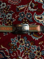 D&G Dolce & Gabbana Metal Plaque Buckle Canvas Leather Belt