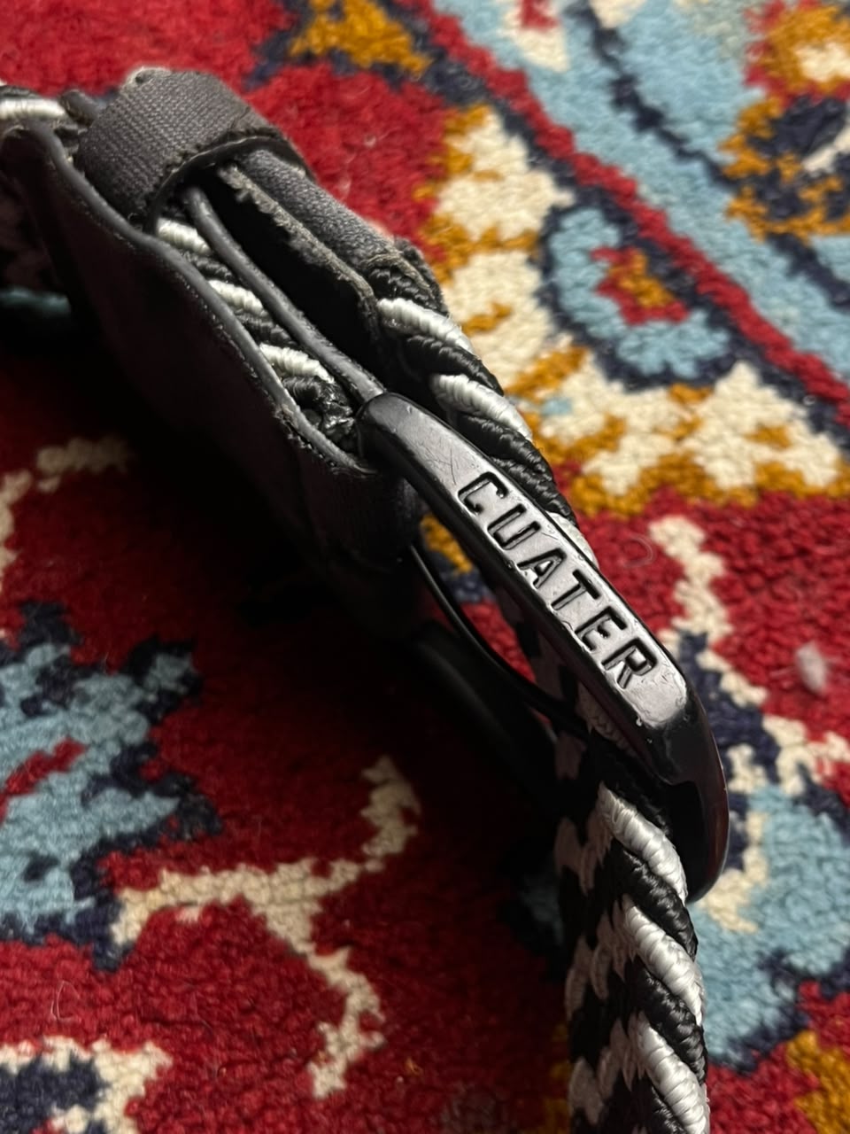 CUATER By TravisMathew Woven Stretch Braided Belt Black Grey Pattern
