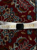 Emporio Armani Big Logo Canvas Webbing Belt Matte Black Metal Buckle