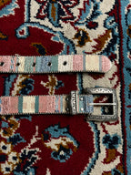 Western Woven Tapestry Belt Silver Engraved Horseshoe Buckle Beaded Edge
