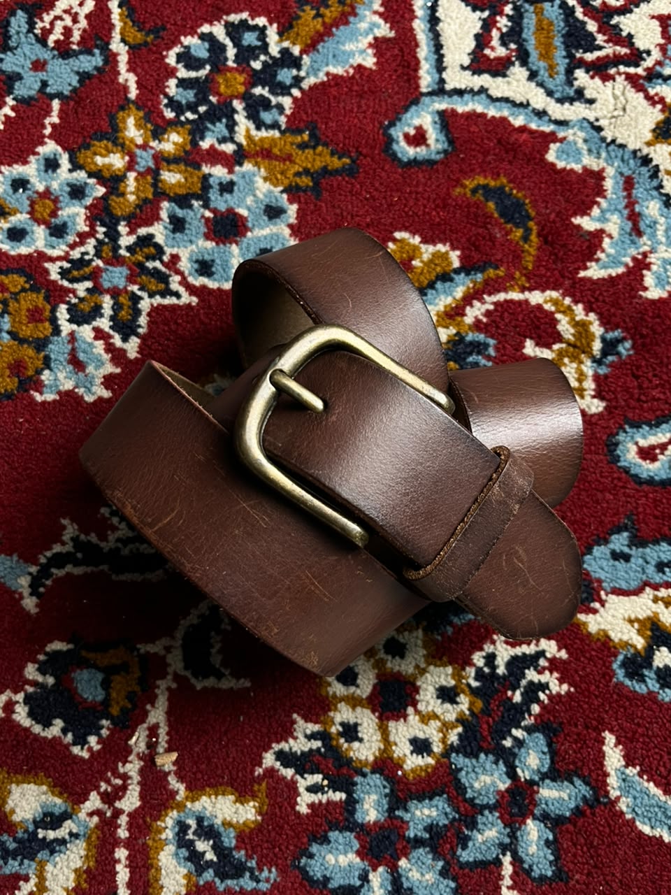 American Eagle Genuine Leather Belt Brass Buckle