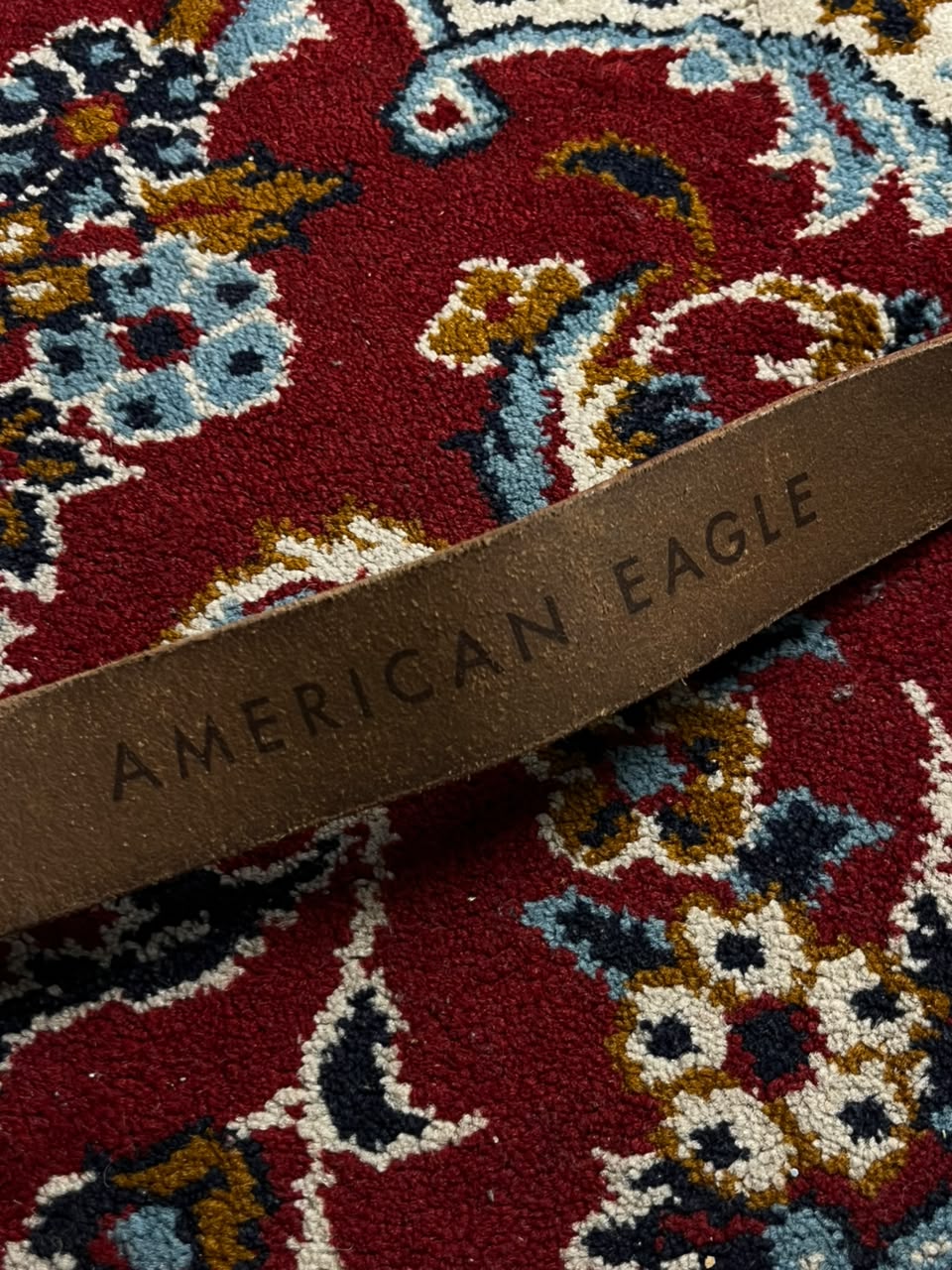 American Eagle Genuine Leather Belt Brass Buckle