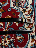 Ann Taylor Black Patent Leather Belt Tortoiseshell Buckle Made In USA