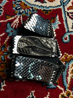 Vintage Silver Scale Metal Mesh Belt Rhinestone Beaded Buckle