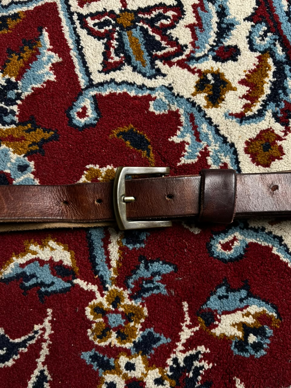 Levi Strauss & Co Authentic Original Riveted Metal Badge Brown Leather Belt