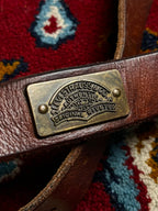 Levi Strauss & Co Authentic Original Riveted Metal Badge Brown Leather Belt