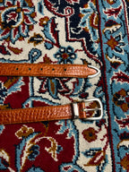Hunt Club Cognac Alligator Embossed Leather Belt Silver Buckle