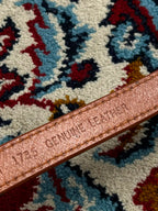 Dockers Cognac Leather Skinny Belt Stamped Logo Brass Buckle