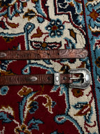 Vintage Western Brown Tooled Leather Belt Engraved Silver Buckle Conchos