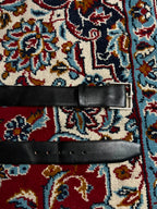 Paris Genuine Leather Black Cowhide Belt Silver Rectangular Buckle
