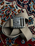 Oakley Vintage Metal Buckle Canvas Webbing Belt Grey Beige