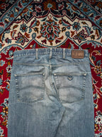 Armani Jeans Comfort Fit Blue Washed Straight Fit Jeans - 32