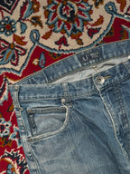 Armani Jeans Comfort Fit Blue Washed Straight Fit Jeans - 32