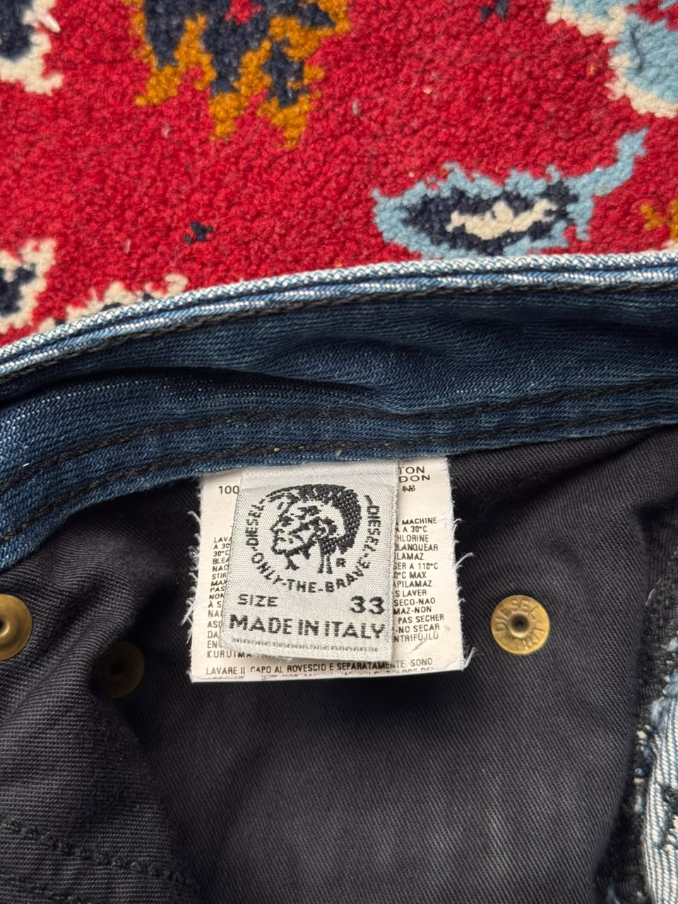 Vintage Diesel Italian Made Zipper Pocket Relaxed Fit Jeans - 32
