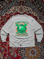 Vintage Gildan Grey Printed Long Sleeve Shirt - L