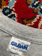 Vintage Gildan Grey Printed Long Sleeve Shirt - L