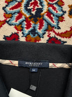 Vintage Burberry London Black Polo Tee - M