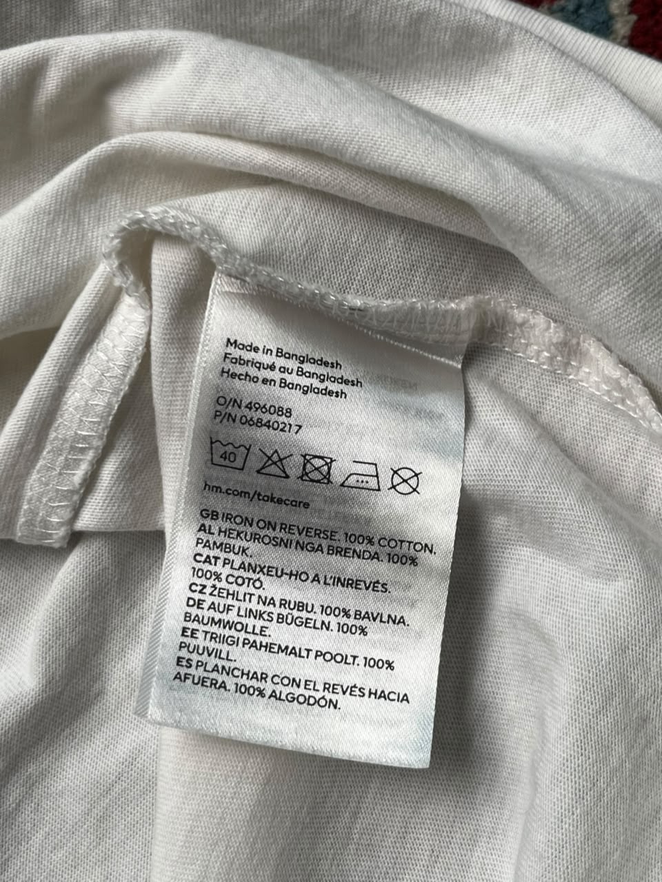 H&M Regular Fit White Printed Tee - M