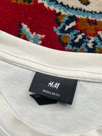 H&M Regular Fit White Printed Tee - M