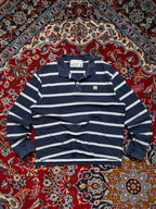 Satur Vintage Stripe Polo Cropped Shirt - L