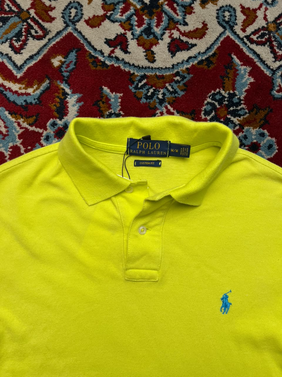 Polo Ralph Lauren Custom Fit Yellow Polo Tee - M